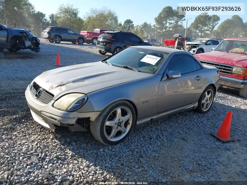 2003 MERCEDES SLK-KLASSE VIN WDBKK65F93F293626 — фото 2