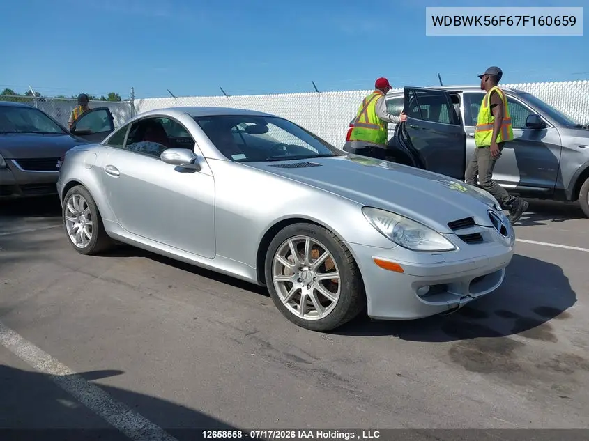MERCEDES SLK-KLASSE 2007, VIN WDBWK56F67F160659