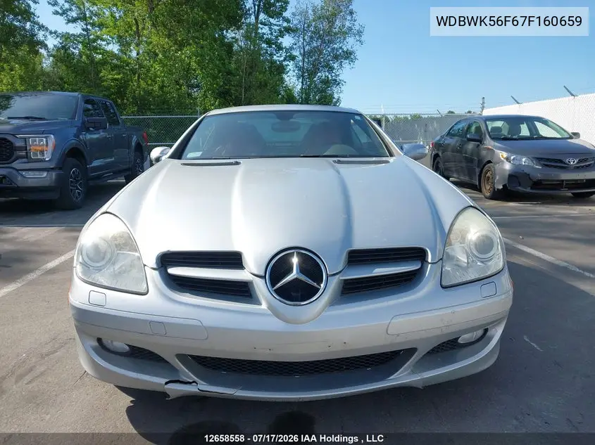 2007 MERCEDES SLK-KLASSE VIN WDBWK56F67F160659 — фото 12