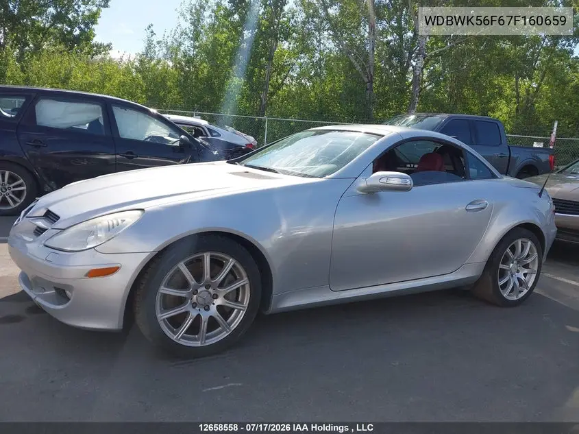 2007 MERCEDES SLK-KLASSE VIN WDBWK56F67F160659 — фото 14