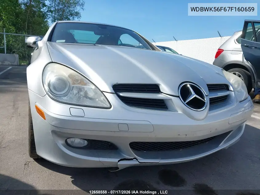 2007 MERCEDES SLK-KLASSE VIN WDBWK56F67F160659 — фото 6