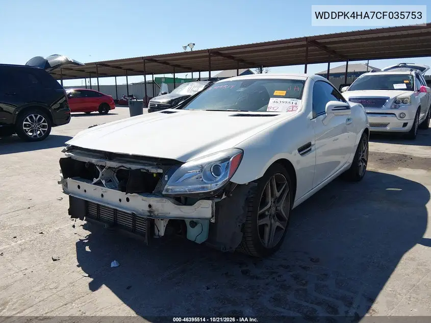 2012 MERCEDES SLK-KLASSE VIN WDDPK4HA7CF035753 — фото 2