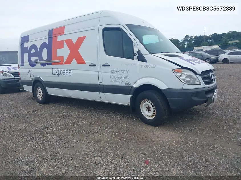 MERCEDES SPRINTER 2012, VIN WD3PE8CB3C5672339