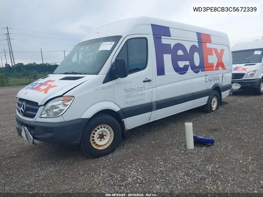 2012 MERCEDES SPRINTER VIN WD3PE8CB3C5672339 — фото 2