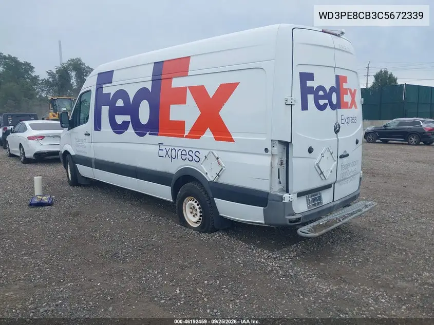 2012 MERCEDES SPRINTER VIN WD3PE8CB3C5672339 — фото 3