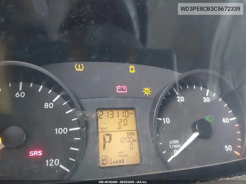 2012 MERCEDES SPRINTER VIN WD3PE8CB3C5672339 — фото 7