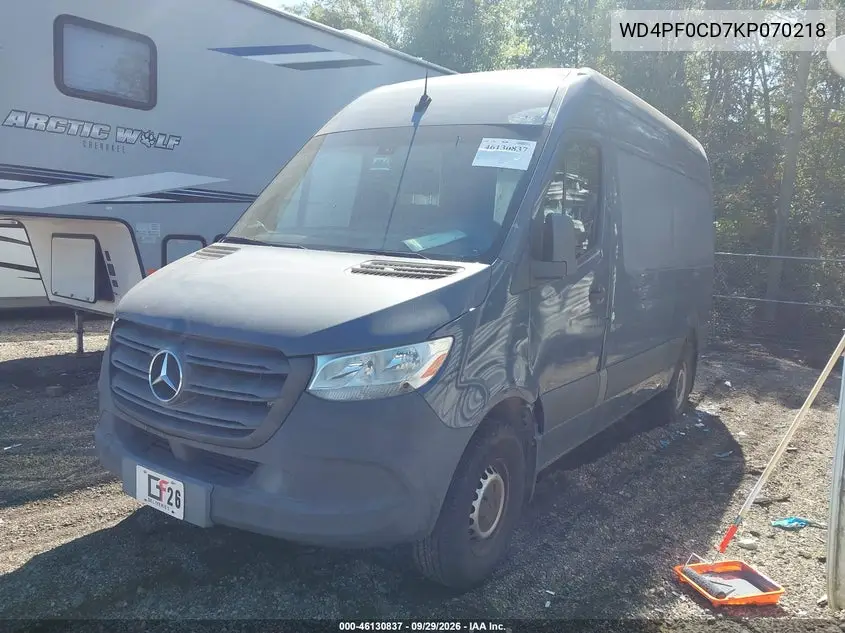 2019 MERCEDES SPRINTER VIN WD4PF0CD7KP070218 — фото 2