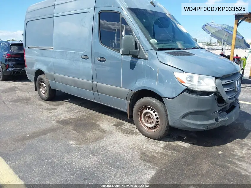 MERCEDES SPRINTER 2019, VIN WD4PF0CD7KP033525