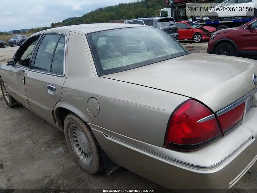 2000 MERCURY GRAND MARQUIS VIN 2MEFM75W4YX613156 — фото 3