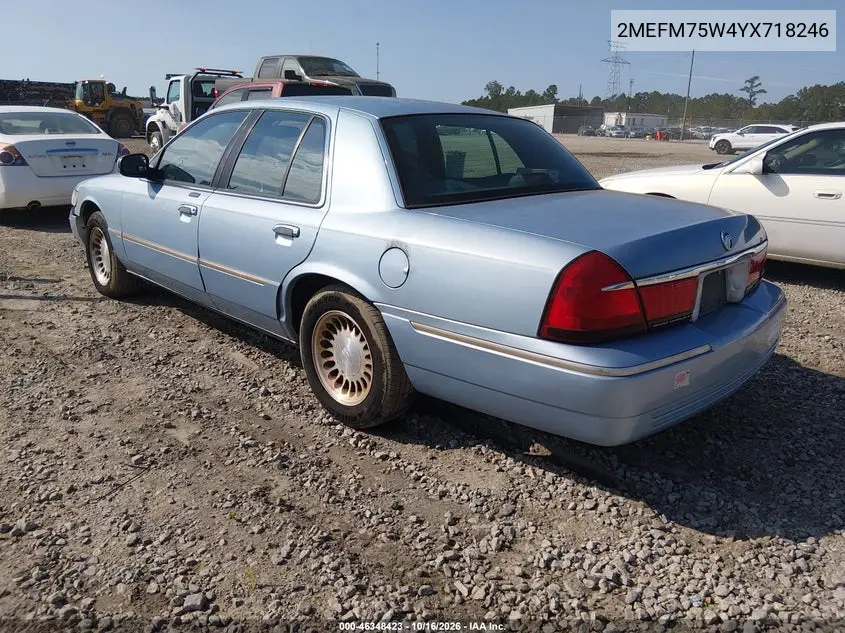 2000 MERCURY GRAND MARQUIS VIN 2MEFM75W4YX718246 — фото 3