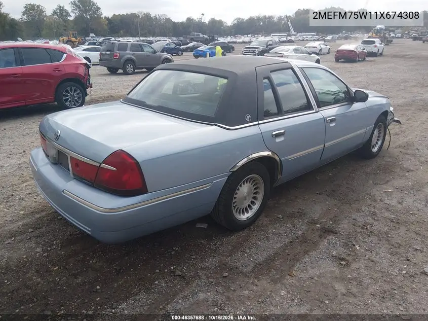 2001 MERCURY GRAND MARQUIS VIN 2MEFM75W11X674308 — фото 4