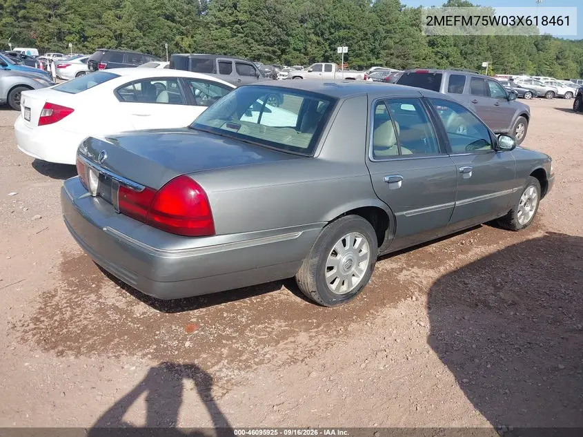 2003 MERCURY GRAND MARQUIS VIN 2MEFM75W03X618461 — фото 4
