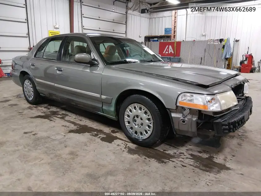 MERCURY GRAND MARQUIS 2003, VIN 2MEFM74W63X662689