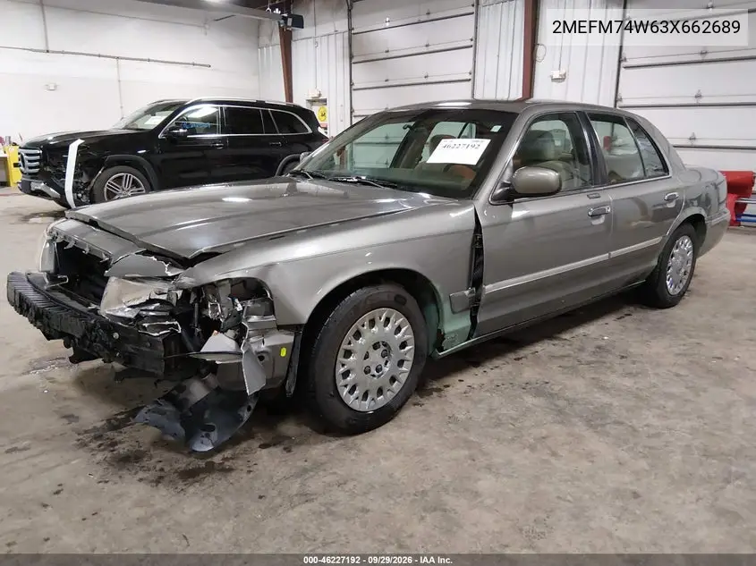 2003 MERCURY GRAND MARQUIS VIN 2MEFM74W63X662689 — фото 2