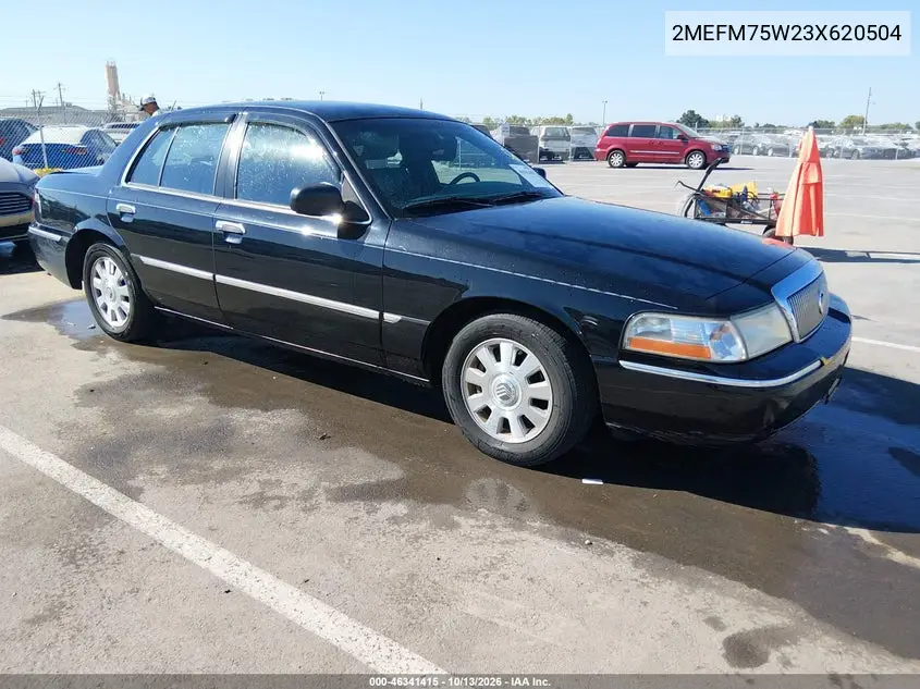 MERCURY GRAND MARQUIS 2003, VIN 2MEFM75W23X620504