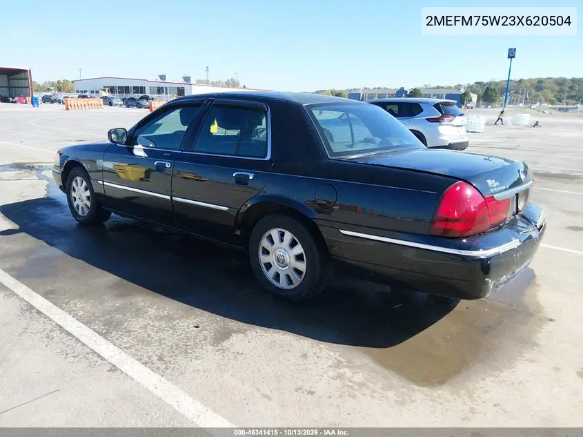 2003 MERCURY GRAND MARQUIS VIN 2MEFM75W23X620504 — фото 3