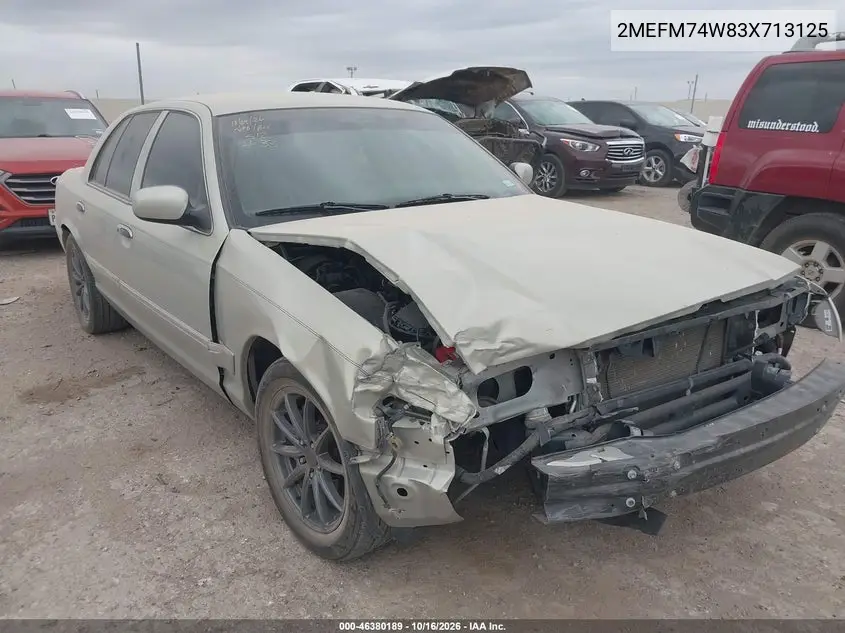 MERCURY GRAND MARQUIS 2003, VIN 2MEFM74W83X713125