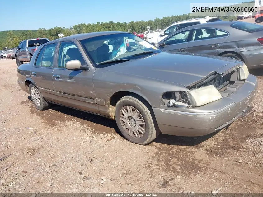 MERCURY GRAND MARQUIS 2004, VIN 2MEFM74W34X660660