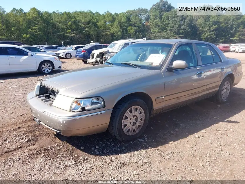 2004 MERCURY GRAND MARQUIS VIN 2MEFM74W34X660660 — фото 2
