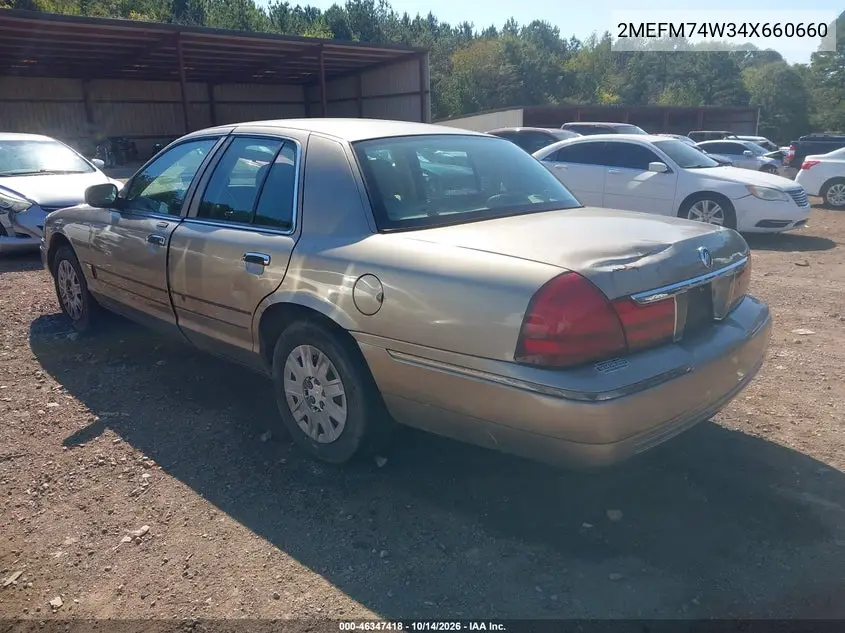 2004 MERCURY GRAND MARQUIS VIN 2MEFM74W34X660660 — фото 3