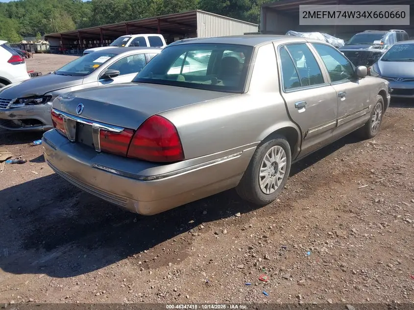 2004 MERCURY GRAND MARQUIS VIN 2MEFM74W34X660660 — фото 4