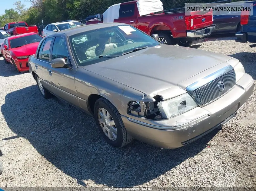MERCURY GRAND MARQUIS 2005, VIN 2MEFM75W95X636346