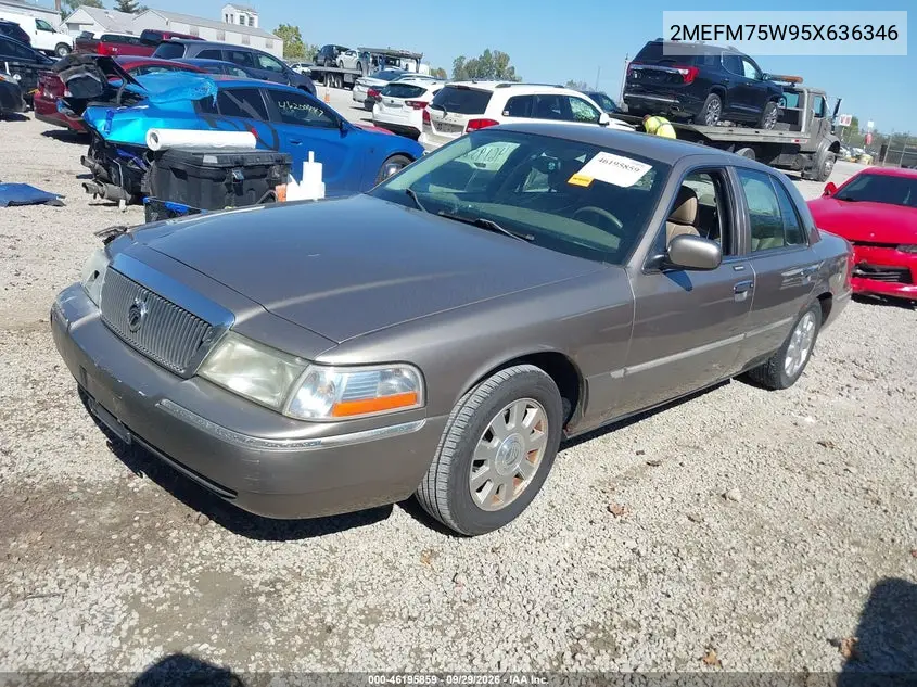 2005 MERCURY GRAND MARQUIS VIN 2MEFM75W95X636346 — фото 2