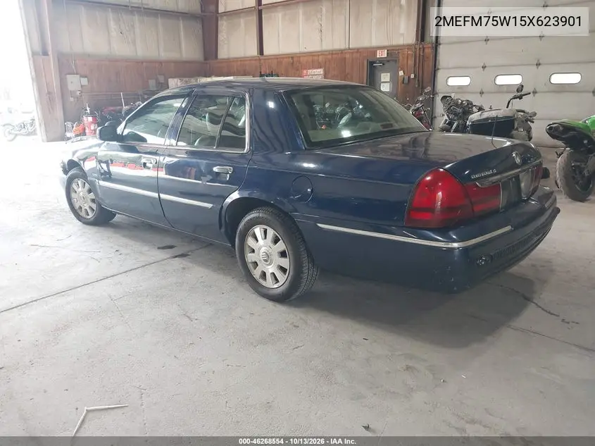 2005 MERCURY GRAND MARQUIS VIN 2MEFM75W15X623901 — фото 3