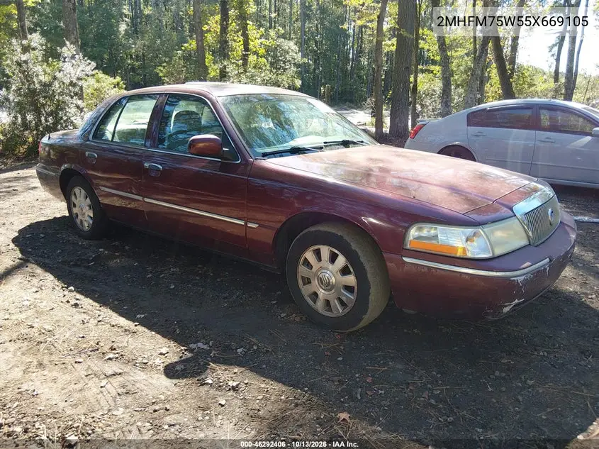 MERCURY GRAND MARQUIS 2005, VIN 2MHFM75W55X669105