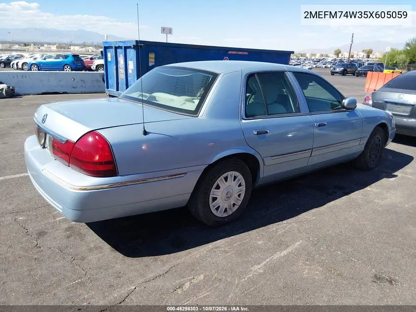 2005 MERCURY GRAND MARQUIS VIN 2MEFM74W35X605059 — фото 4