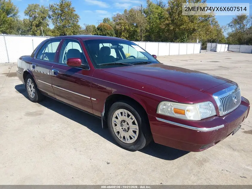 MERCURY GRAND MARQUIS 2006, VIN 2MEFM74VX6X607514