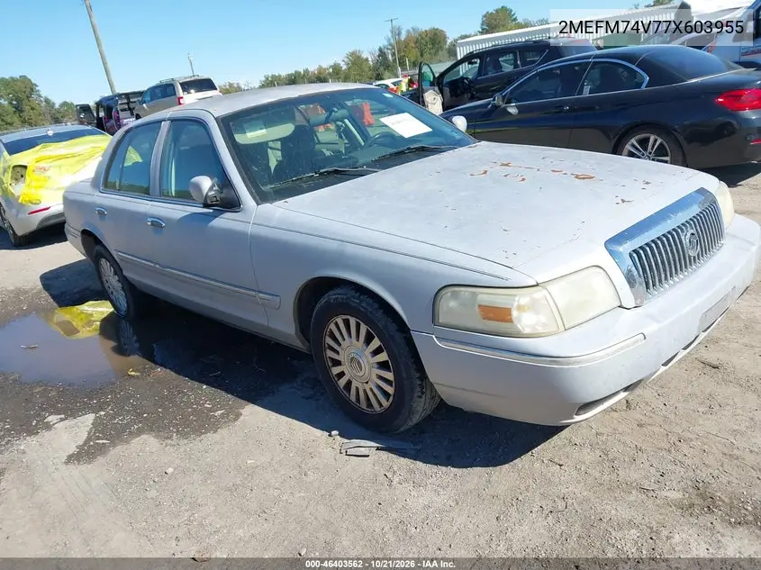 MERCURY GRAND MARQUIS 2007, VIN 2MEFM74V77X603955