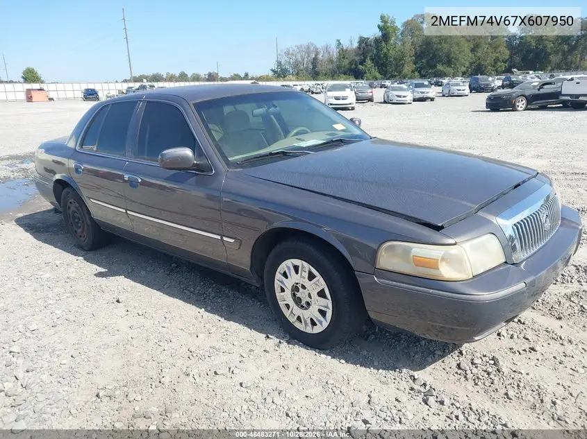 MERCURY GRAND MARQUIS 2007, VIN 2MEFM74V67X607950