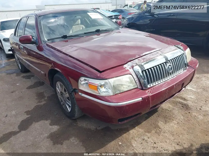 MERCURY GRAND MARQUIS 2008, VIN 2MEFM74V58X622277
