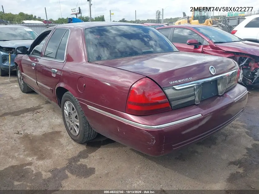 2008 MERCURY GRAND MARQUIS VIN 2MEFM74V58X622277 — фото 3