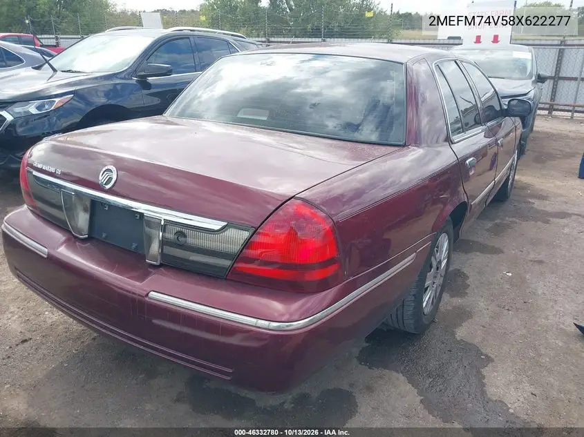 2008 MERCURY GRAND MARQUIS VIN 2MEFM74V58X622277 — фото 4