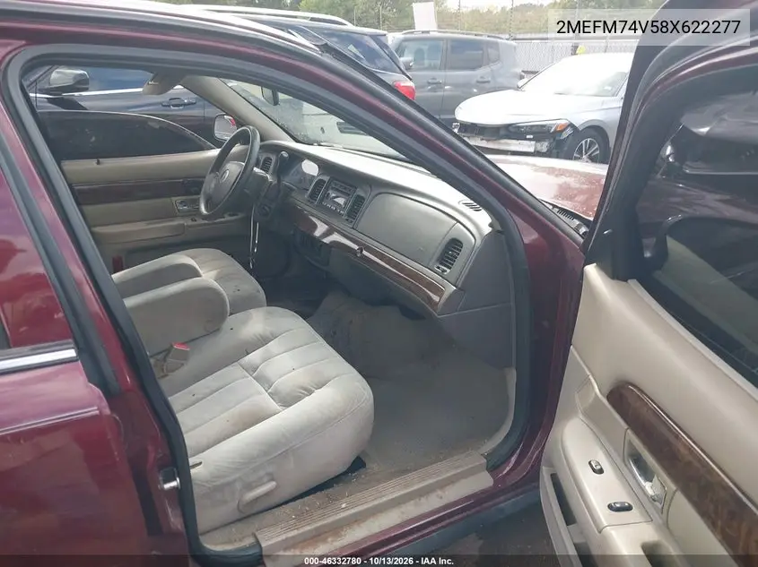 2008 MERCURY GRAND MARQUIS VIN 2MEFM74V58X622277 — фото 5