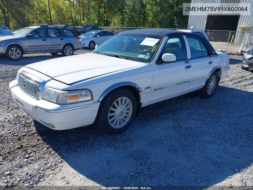 2009 MERCURY GRAND MARQUIS VIN 2MEHM75V99X600064 — фото 2