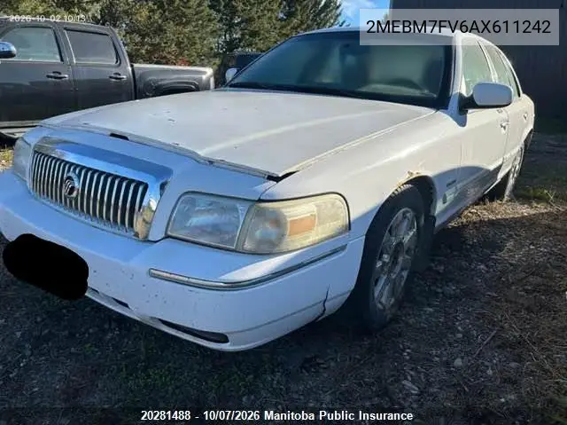 2010 MERCURY GRAND MARQUIS VIN 2MEBM7FV6AX611242 — фото 2