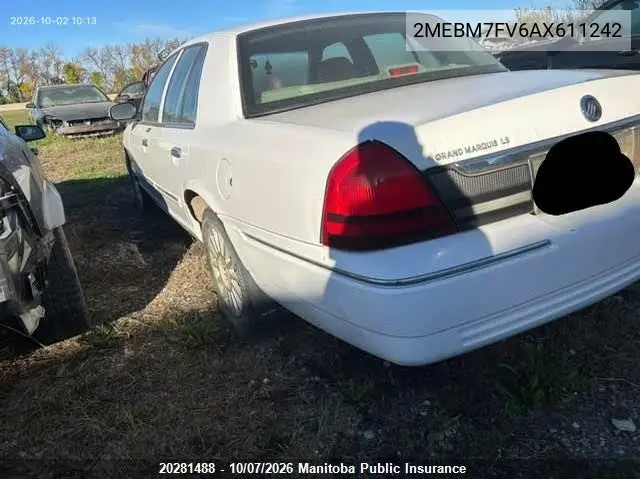 2010 MERCURY GRAND MARQUIS VIN 2MEBM7FV6AX611242 — фото 3