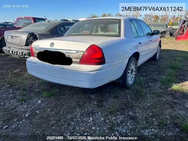2010 MERCURY GRAND MARQUIS VIN 2MEBM7FV6AX611242 — фото 4