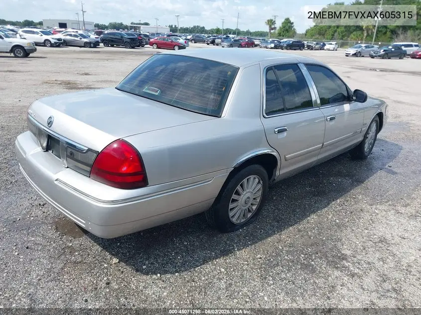 2010 MERCURY GRAND MARQUIS VIN 2MEBM7FVXAX605315 — фото 4