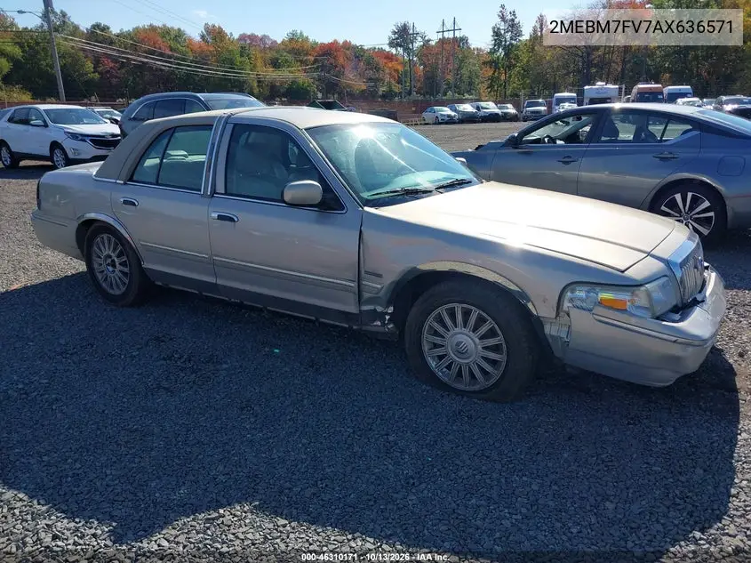 MERCURY GRAND MARQUIS 2010, VIN 2MEBM7FV7AX636571