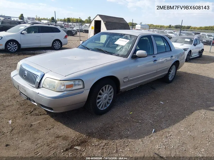 2011 MERCURY GRAND MARQUIS VIN 2MEBM7FV9BX608143 — фото 2