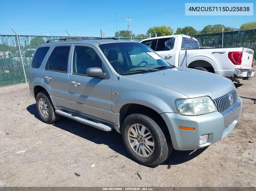 MERCURY MARINER 2005, VIN 4M2CU57115DJ25838