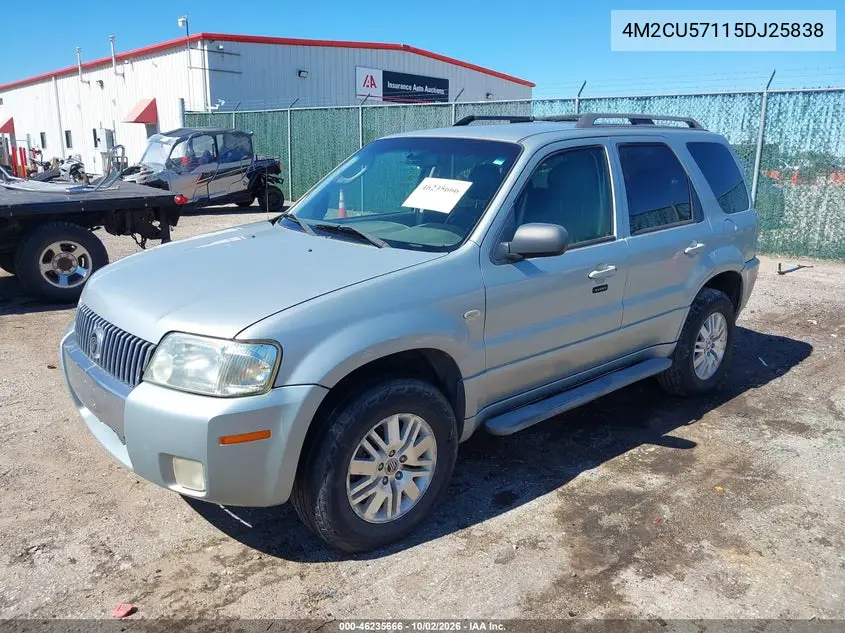 2005 MERCURY MARINER VIN 4M2CU57115DJ25838 — фото 2