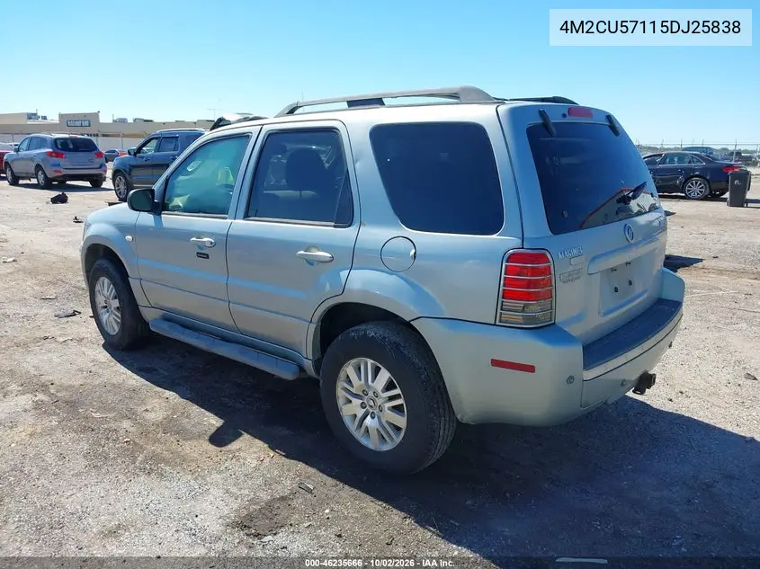 2005 MERCURY MARINER VIN 4M2CU57115DJ25838 — фото 3