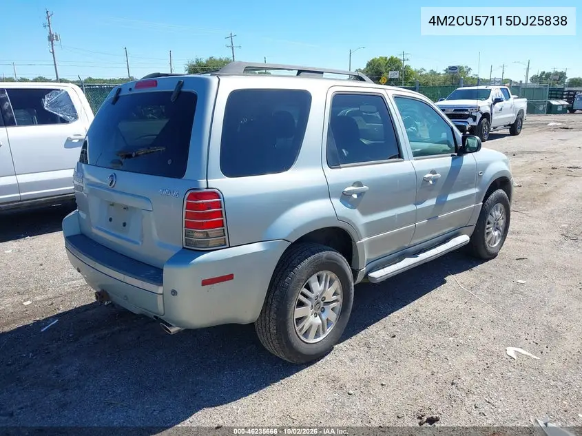 2005 MERCURY MARINER VIN 4M2CU57115DJ25838 — фото 4