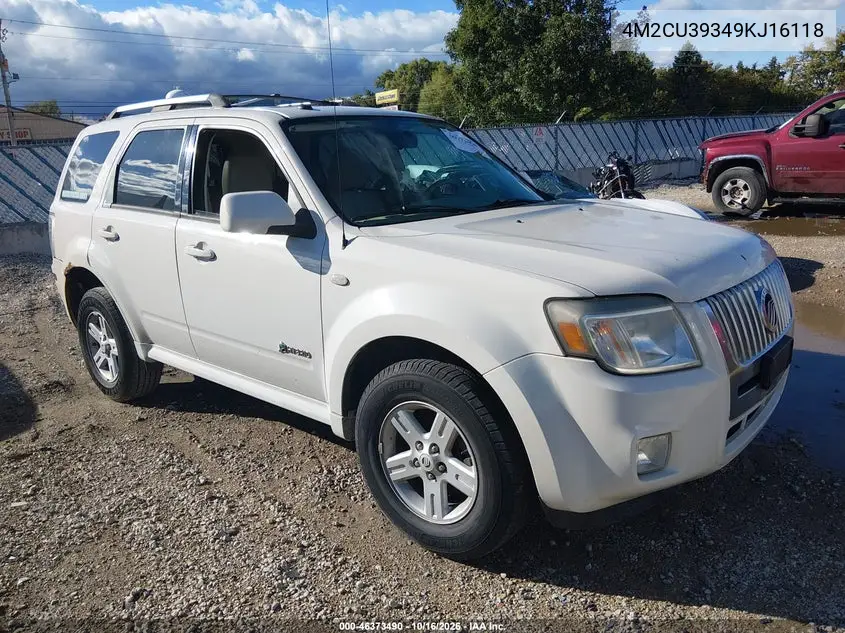 MERCURY MARINER 2009, VIN 4M2CU39349KJ16118