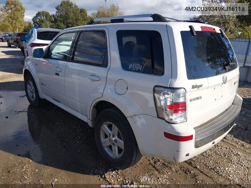 2009 MERCURY MARINER VIN 4M2CU39349KJ16118 — фото 3